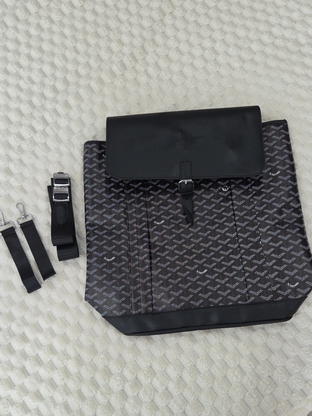 Goyard Black/Brown Patterned Canvas Backpack